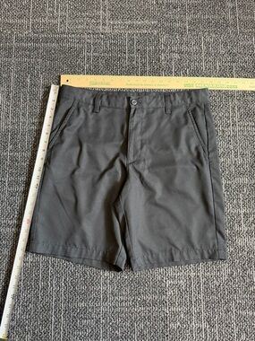 Izod Shorts Mens 34 Black Golf Short Chino Flat Front Outdoor Performance Golfer
